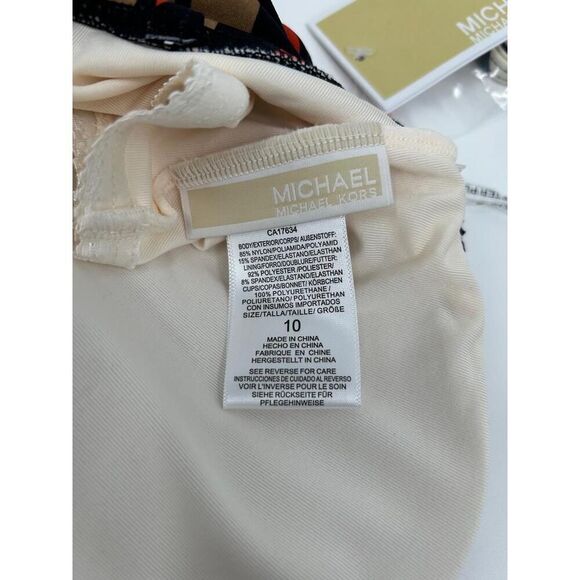 NWT Michael Michael Kors MM9F1074 One-Shoulder Zebra Swimsuit Size 10 - Picture 9 of 12